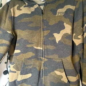 PINK Camo XSmall Zip Up Fleece Hoodie.